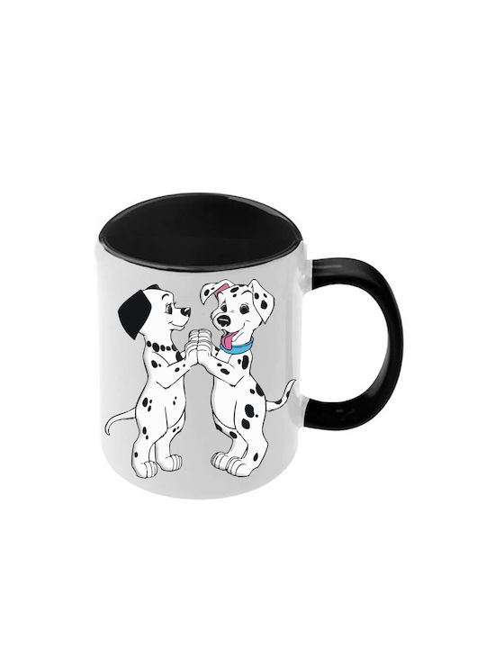 Κούπα Dalmatians Δαλματίας Μαύρη Λαβή Εσωτερικό