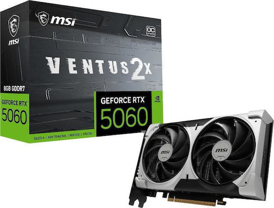 MSI GeForce RTX 5060 rev. 1.0 8GB GDDR7 Ventus 2X OC Κάρτα Γραφικών