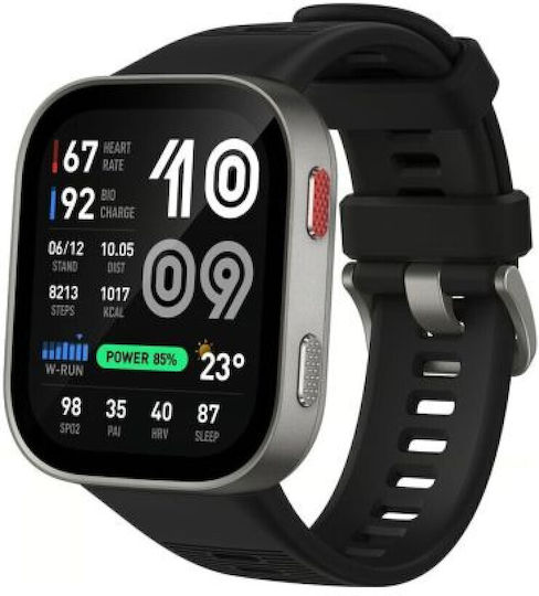 Amazfit Bip Max Aluminium 50mm Αδιάβροχο Smartwatch με Παλμογράφο (Ασημί)