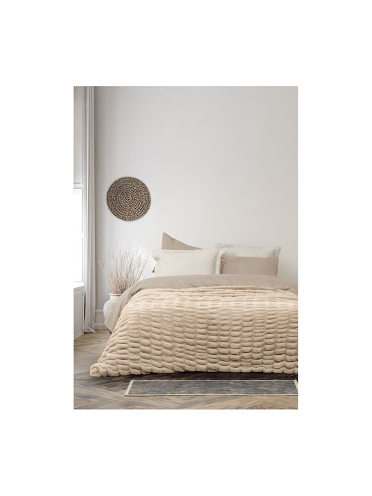 Nima Mossy Κουβέρτα Υπέρδιπλη 220x240εκ. Beige