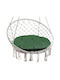 AIO Factory Waterproof Round Garden Swing Cushion Green 65x65cm