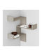 Corner Wall Shelf Beige 60x22x90cm
