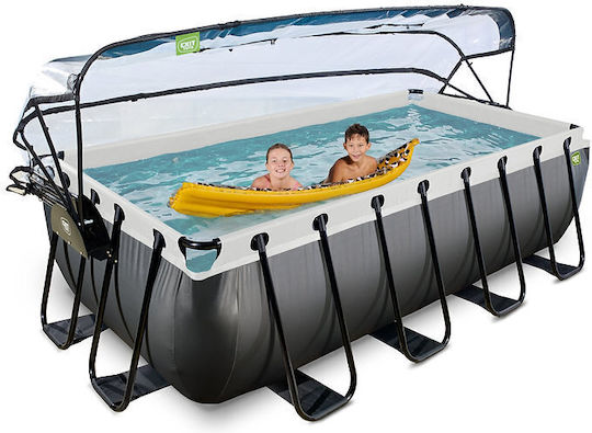 Exit Toys PVC Swimming Pool with Metallic Frame 400x200x100cm Black