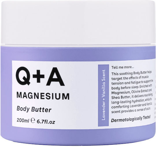 Q+A Natural Skincare Moisturizing Body Butter with Lavender Perfume for Dry/Very Dry Skin 200ml