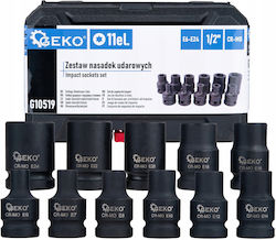 Geko Καρυδάκια Αέρος Torx με Καρέ Υποδοχής 1/2" Σετ 11τμχ