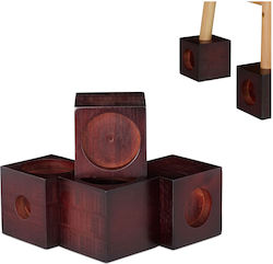 Relaxdays Picior Din Lemn 4 Buc 9.4x9.4x9.4cm Roșu Relaxdays Picior Din Lemn 4 Buc 9.4x9.4x9.4cm Roșu