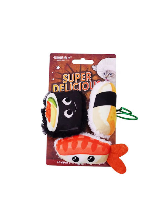 Set 3 Plüsch Katzenspielzeug Super Delicious Sushi