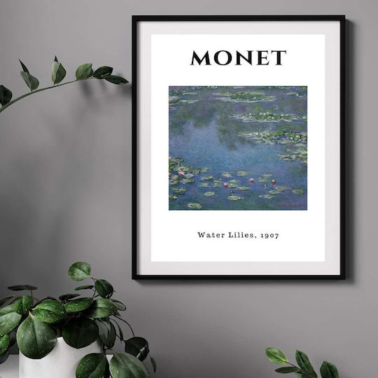 Poster Monet Waterlillies Art013 40cm X 50cm White Wooden Frame