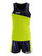 Set de alergare Zeus Robert albastru marin galben fluorescent poliester vară unisex