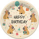 Paper Dessert Plates Capybara Happy Birthday 6 Pieces