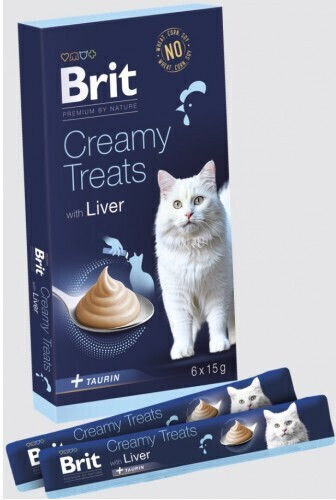 Brit By Nature Răsfățuri Cremă Pentru Pisici 6x15gr Ficat