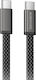 Borofone Geflochtenes Kabel USB-C männlich - USB-C 60W PD Schwarz 1m