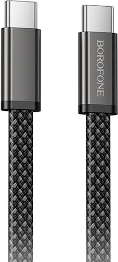 Borofone Geflochtenes Kabel USB-C männlich - USB-C 60W PD Schwarz 1m