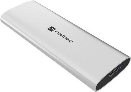 Natec Rhino Hard Drive Case for M.2 SATA III NVME with Type-C Connection in Silver Color