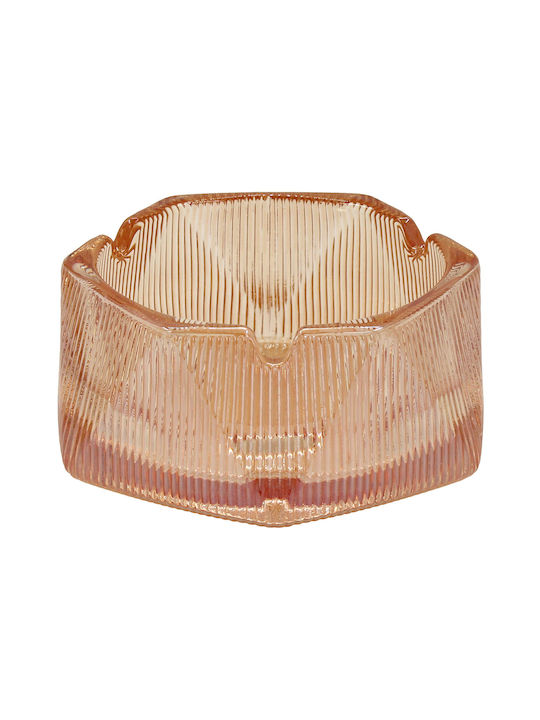 Glass Ashtray Φ11x5 Honey Color Keskor 61414
