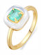 Luxenter Women's Ring with Zircon in Silver Gold Plated