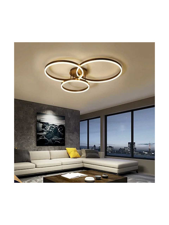 Lightplanet Πλαφονιέρα Οροφής Καφέ με Ενσωματωμένο LED και Τηλεχειριστήριο