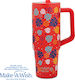 Nava "we Care" Handled Tumbler Thermos Stainless Steel / Plastic BPA Free 900ml Aloha with Straw and Handle