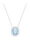 Luxenter Silber Halskette Hellblau