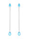 Luxenter Dangle Silver Earrings Light Blue