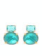 Luxenter Stud Earrings Made of Silver Gold Plated with Stones and Pearls Green
