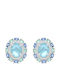 Luxenter Stud Earrings Made of Silver with Light Blue Stones