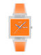 Swatch Thru Men's Battery Watch with Orange Rubber Strap