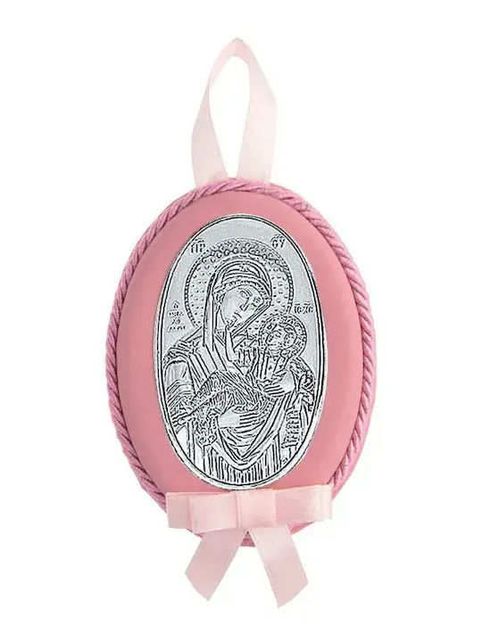 Prince Silvero Saint Icon Kids Charm with the Virgin Mary in Silver MA-D511R