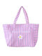 Celestino Damen Strandtasche Frottee Streifen Lila Hell