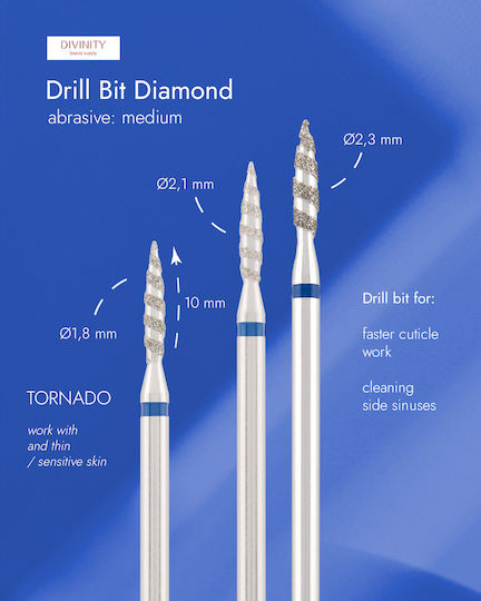 Divinity Beauty Supply Diamond Cutter Bormașină Pentru Unghii Siguranță Albastră