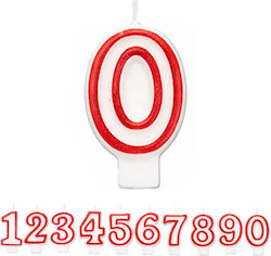Geburtstagskerze Chippo 968094-0 Nummer 0 Rote 7,5 cm