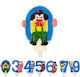 Chippo Geburtstagskerze Clown 134788 Nummer 0 Blaue 9,5 cm