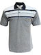 Polo Herrenbluse Kurzarm Graue Weiß Blau