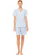 Pink Label Summer Women's Pyjamas Shorts Nordic Stripe