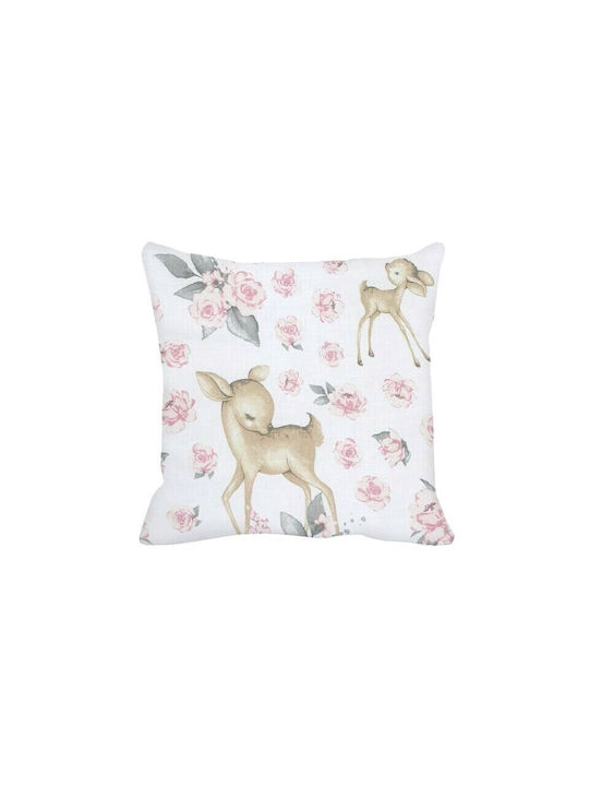 MimiNu Husă pentru pernă pentru bebeluși Sweet Deer Pink 40x40cm