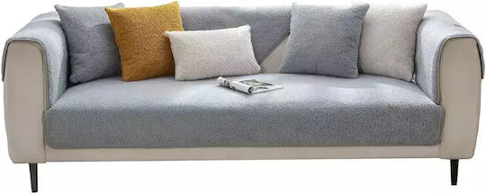 Elastische Abdeckung Für Vier-Sitzer-Sofa Grau 110x210cm