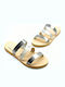 Leather Women's Flat Sandals Beige