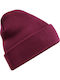 Beanie Unisex Σκούφος Πλεκτός σε Μπορντό χρώμα