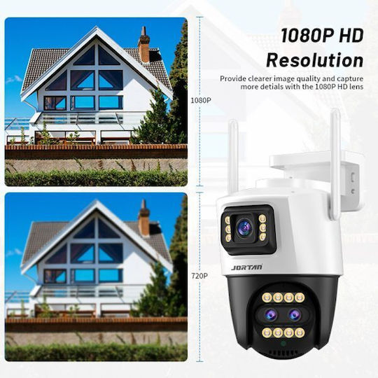 Jortan JT-9999PRO IP Triple Κάμερα Παρακολούθησης Wi-Fi 9MP Αδιάβροχη με Φακό 3.6mm