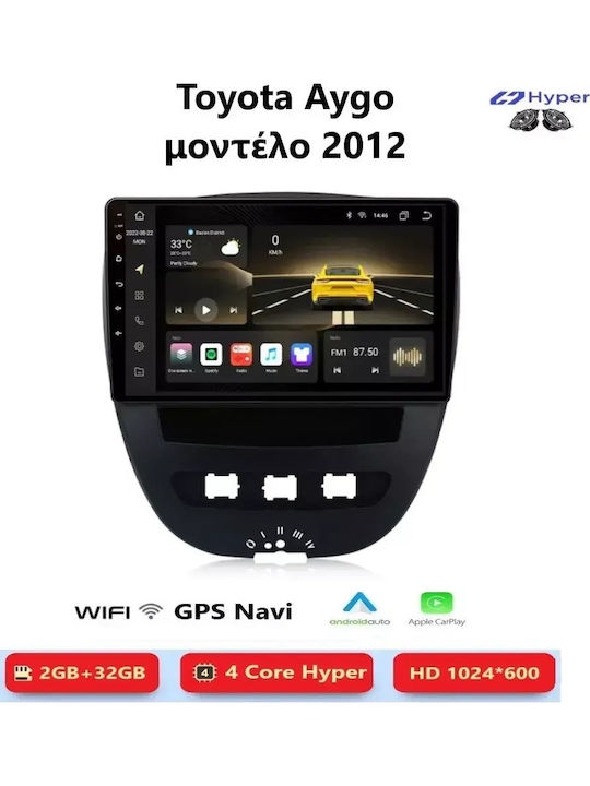 Toyota Aygo 2012 Android Multimedia Carplay Androidauto Gps Wi-fi Bluetooth Sh67