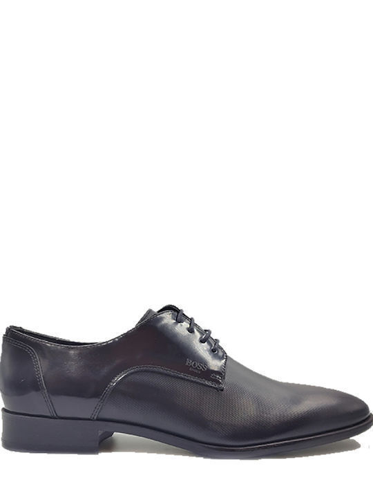 Boss Shoes Leather Men's Dress Shoes Blue