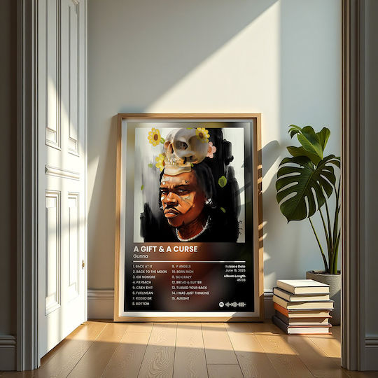 Music Poster Gunna A Gift & A Curse Ms132 40cm X 50cm Μαύρη Ξύλινη Κορνίζα-62425pd156295f55321