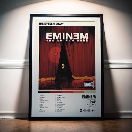 Music Poster Eminem Eminem Show Ms073 40cm X 50cm Black Wooden Frame