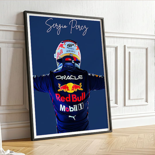 Poster Formula1 Sergio Perez F062 40cm X 50cm White Wooden Frame