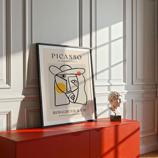 Poster Pablo Picasso Les Dejeurenes Dessins Art238 40cm X 50cm Frame Natural Wooden Beige