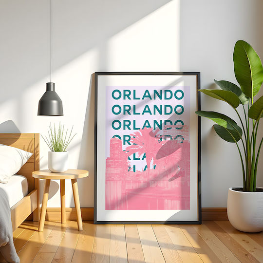 Poster Orlando Pop Art Pst25512 40cm X 50cm Premium Μαύρο Ξύλινο Κάδρο-63392pd156110f55323