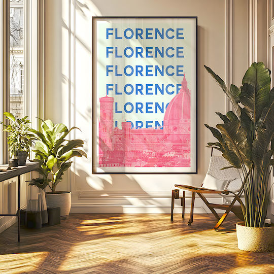 Poster Florence Pop Art Pst25515 40cm X 50cm Premium Black Wooden Frame