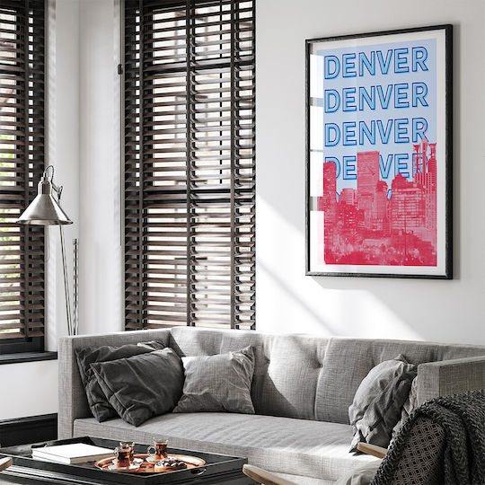 Poster Denver Pop Art Pst25519 40cm X 50cm White Wooden Frame