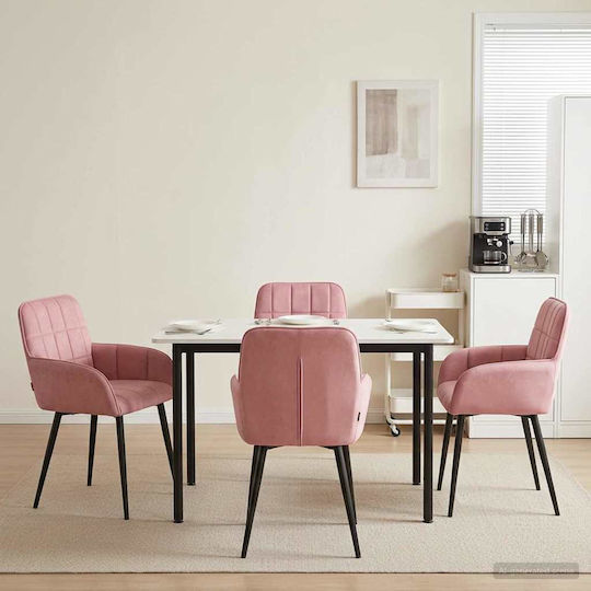 Velvet Pink Dining Armchairs 4 Pieces 57x50x85 cm