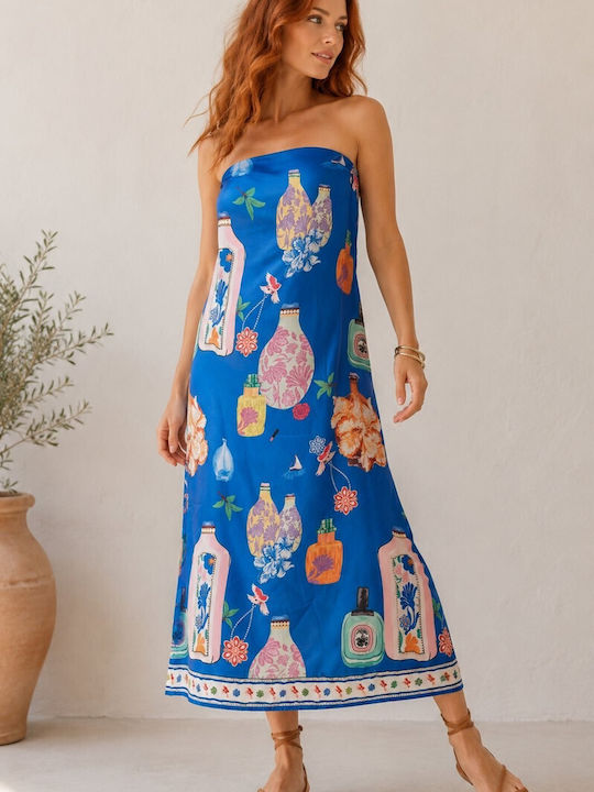 Καλοκαιρινό Maxi Φόρεμα Μπλε